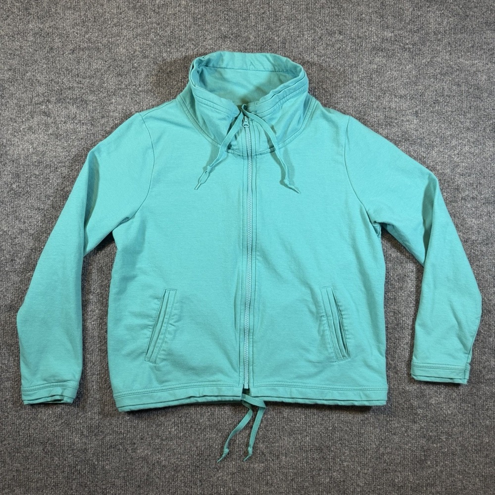 Central Park Womens M Turqoise Full Zip Active Lounge Yoga Jacket Sweater